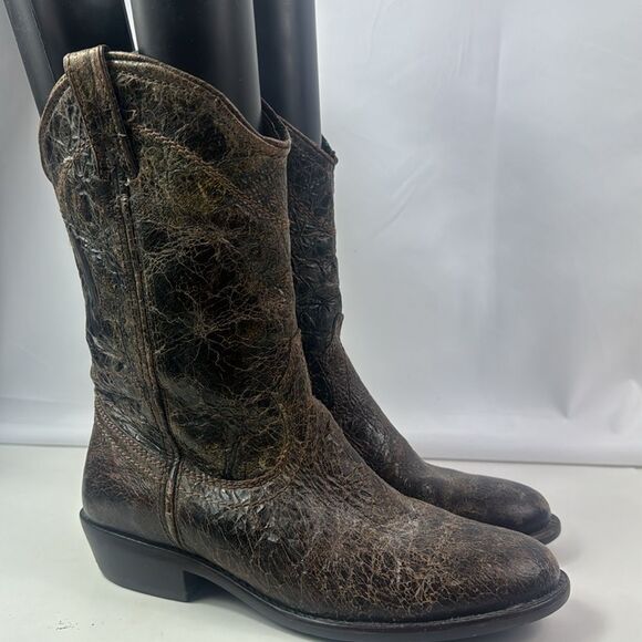 Steve Madden Distressed Brown Leather Women's Western Boots - Picture 1 of 16